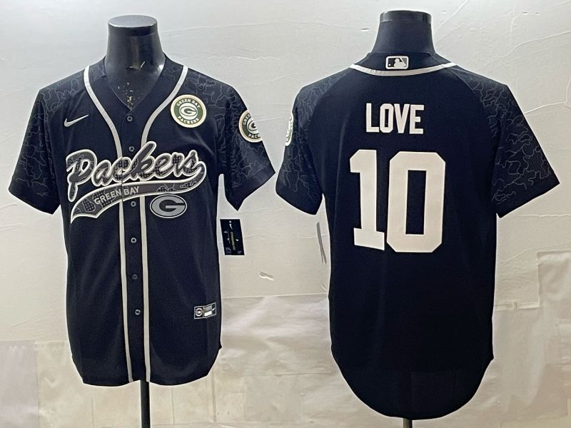 Men 2025 Green Bay Packers #10 Love Black Joint Name Nike Limited NFL Jersey style 002->green bay packers->NFL Jersey